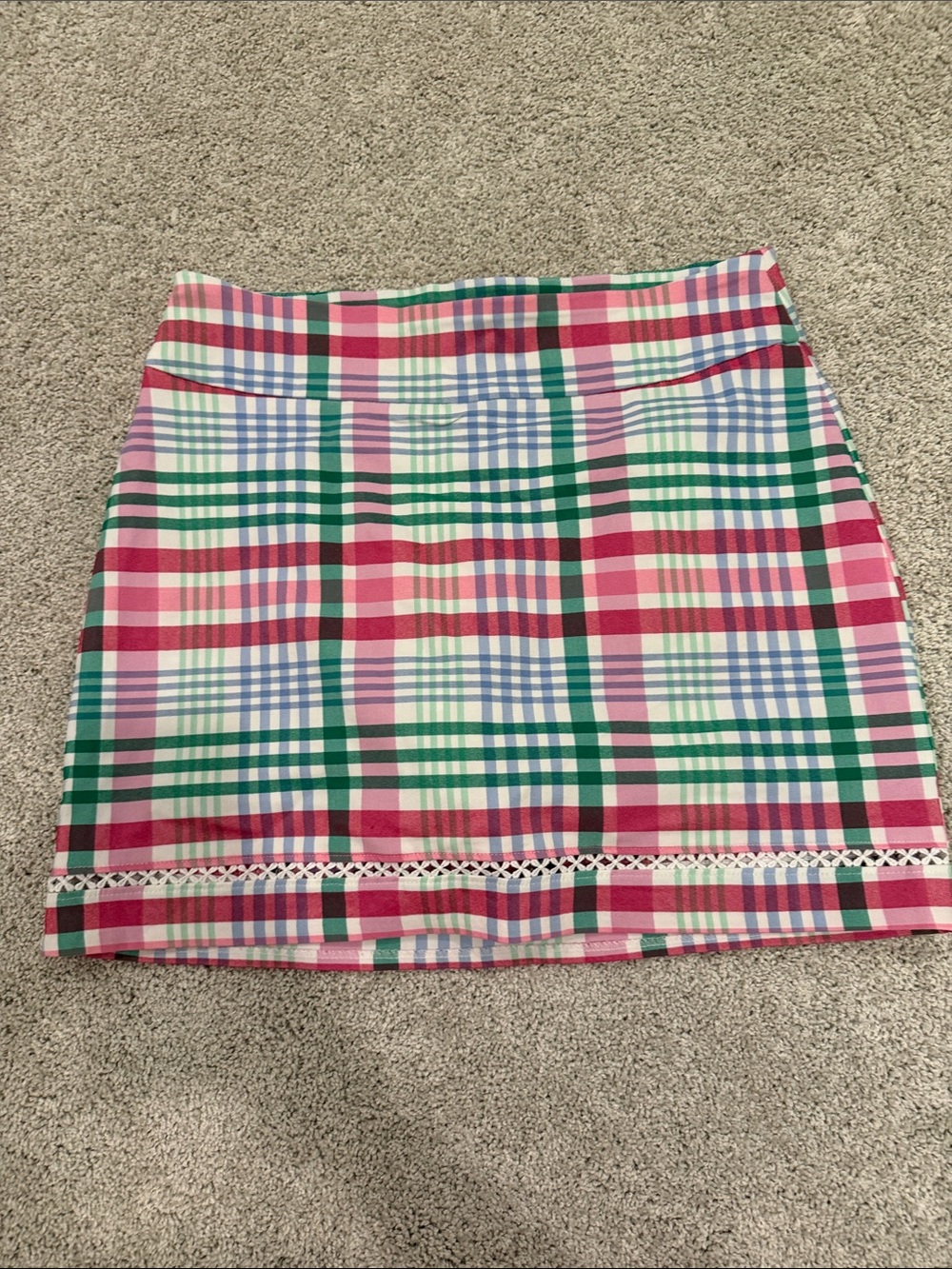 crown & ivy Pink, Green & Blue Plaid Mini Skirt